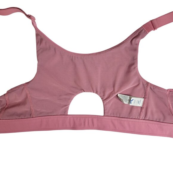 Old Navy Active Powersoft Go Dry Sports Bra Pink 42DD Zip Front Adj Wireless Pad - Picture 9 of 11